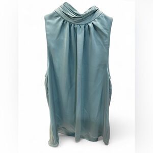 Ramy Brook Sleeveless Satin-Look Aqua Tank Top